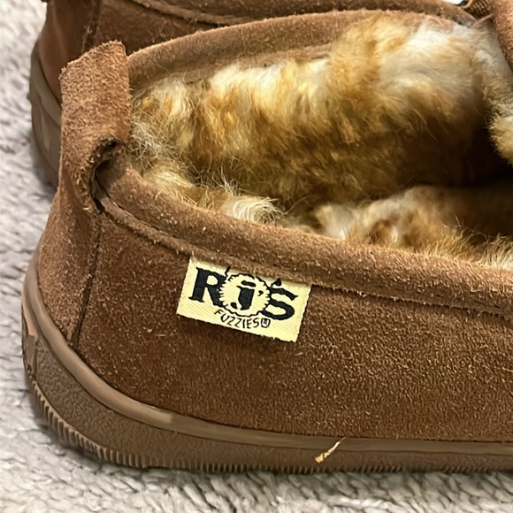 RJS Fuzzies Sheepskin Slippers House Shoes brown Mens Size 8 main image 6